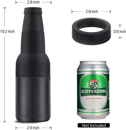 3 in 1 Stainless Steel Beer Drink Can Bottle Holder with Cola Opener Double Wall Vacuum Insulated Bottle for Beer Can Cooler Bar