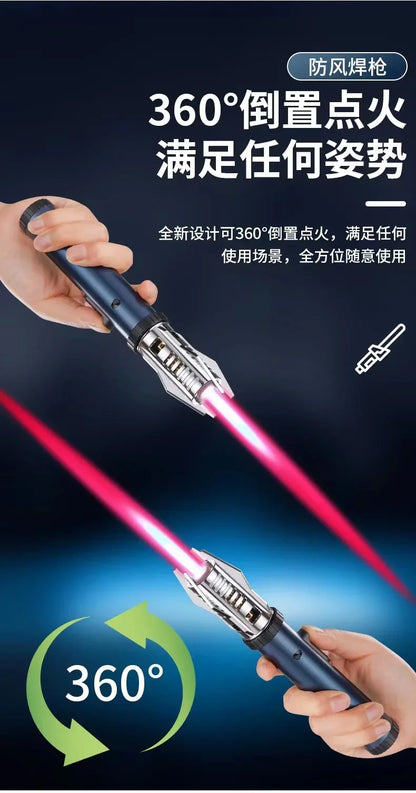 2023 Planet Lightsaber Butane Gas Lighter 360° Use Metal Outdoor Windproof Turbine Torch Jet Lighter Gun BBQ Welding Cigar Tool